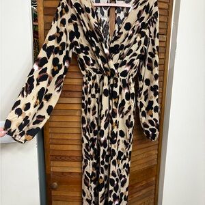 Stylish Leopard Print Wrap Romper